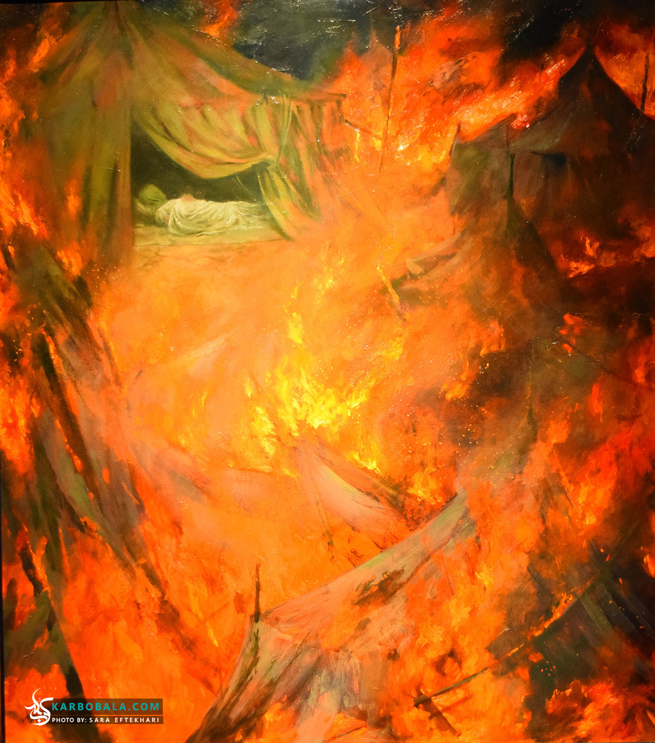 گزارش تصویری از مراسم رونمایی تابلوی نقاشی «عرش به زمین افتاد» اثر جدید حسن روح الامین