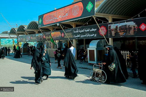 خدمت رسانی خادمان آستان امیرالمومنین(ع) به زائران اربعین/ گزارش تصویری