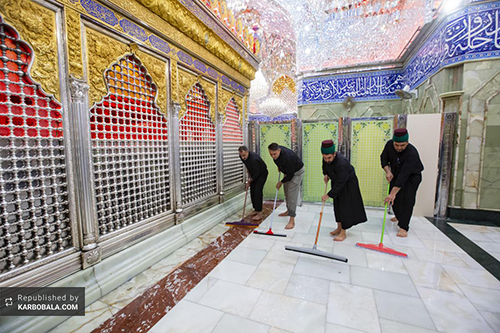 بازگشایی حرم حضرت عباس(ع) بعد از غبارروبی/ گزارش تصویری