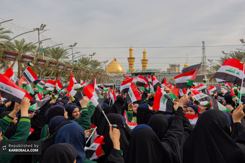 تجمع کودکان عراقی در بین‌الحرمین در حمایت از کودکان فلسطینی / گزارش تصویری