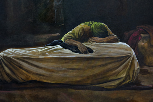تابلو «وداع حسنین»؛ جدیدترین اثر «حسن روح‌الامین» / عکس